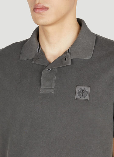 Stone Island 컴퍼스 패치 폴로 셔츠 그레이 sto0152075