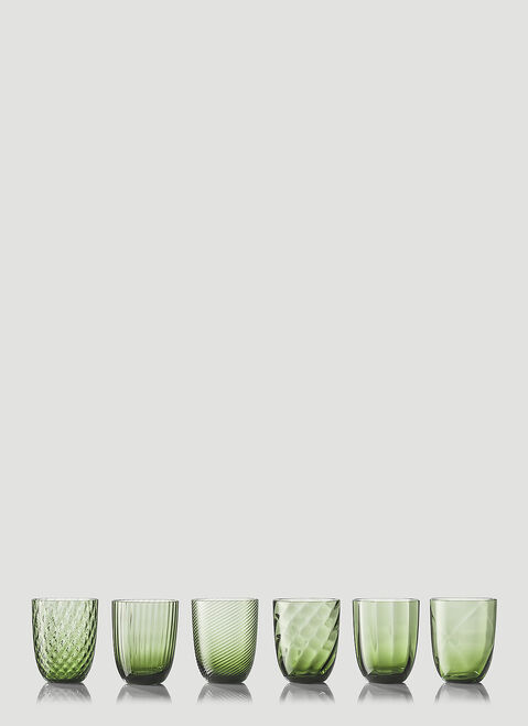NasonMoretti Set of Six Idra Water Glass Green wps0644536