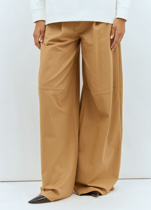 Max Mara Oversized Stretch Cotton Pants Beige max0257003