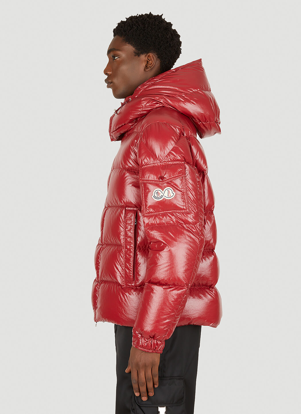 Red moncler coat best sale men
