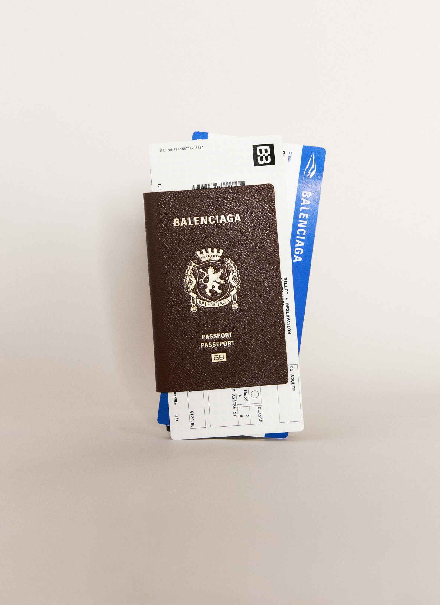 Shop Balenciaga Passport Long Wallet In Brown