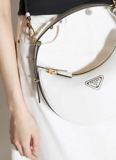 Arqué Leather Shoulder Bag Prada Arqué Leather Shoulder Bag White pra0256047