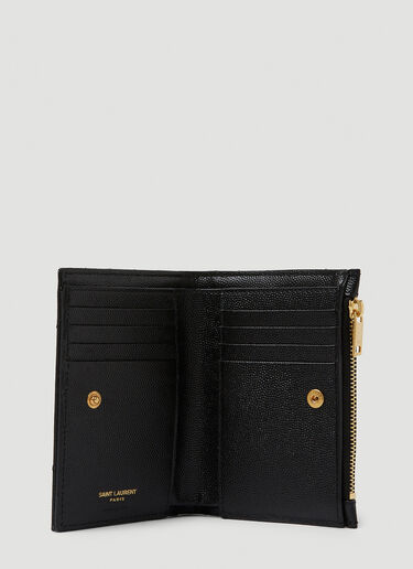 Saint Laurent Quilted Logo Plaque Wallet Black sla0249190