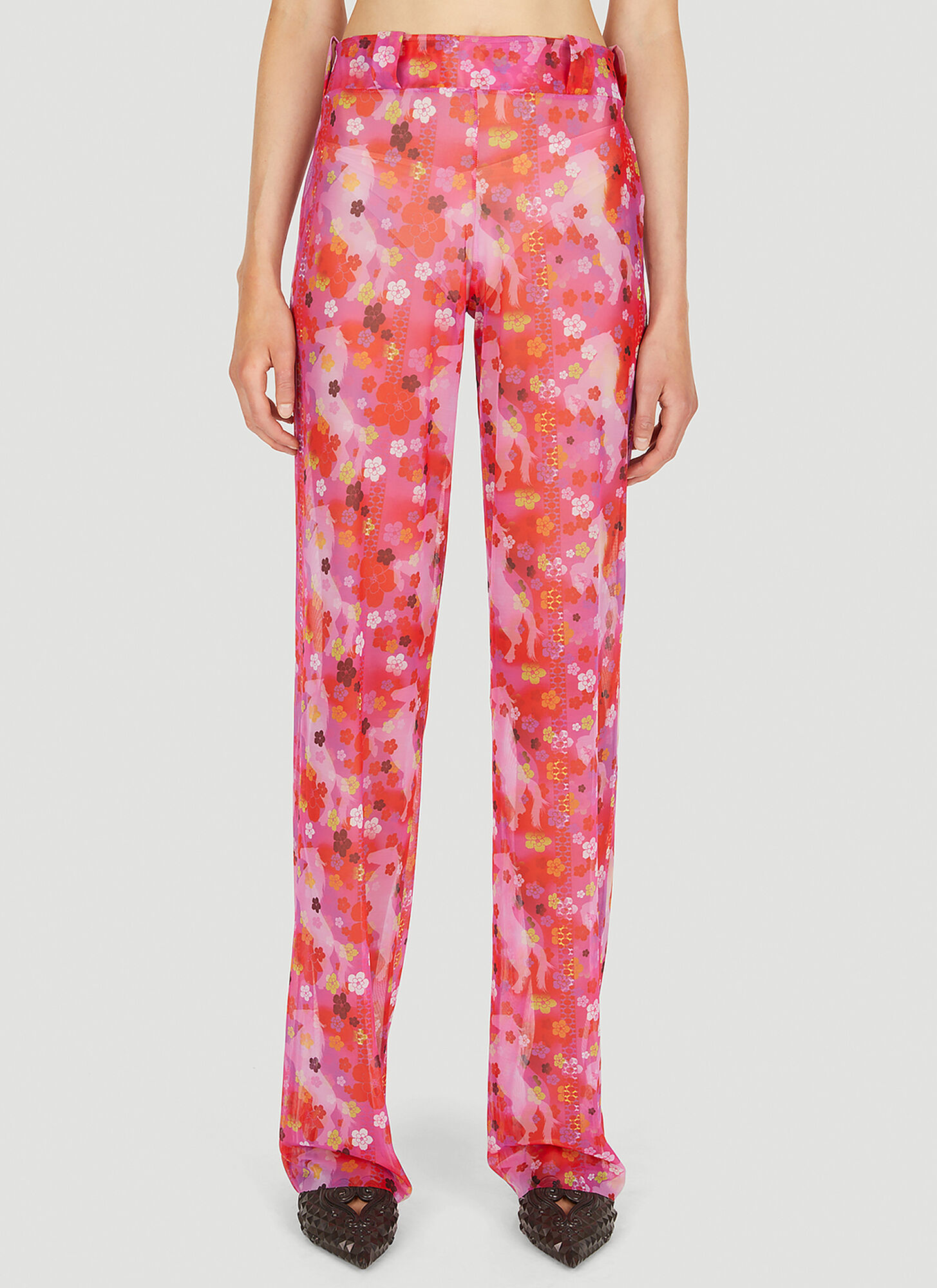 Louise Lyngh Bjerregaard Pony Print Office Pants In Pink