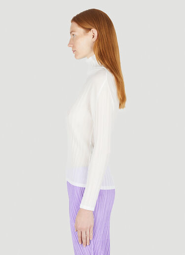 Pleats Please Issey Miyake Mock Neck Top White plp0248020