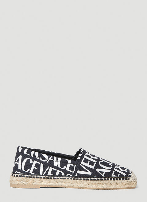 Maison Margiela Logo Print Espadrilles Black mla0251031