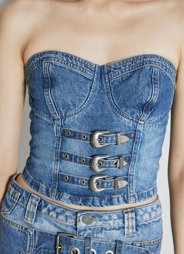 Guess USA Buckle Denim Bustier Blue gue0254003