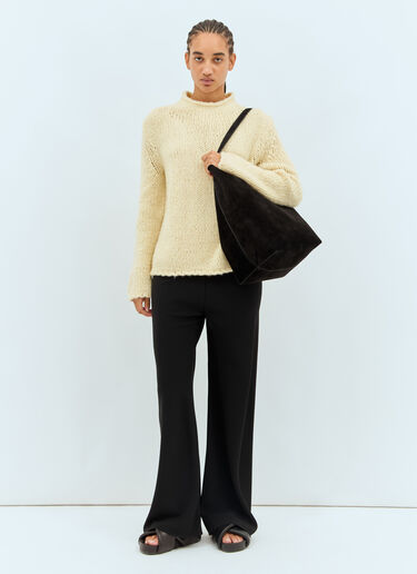 The Row Large N/S Park Suede Tote Bag Black row0258030