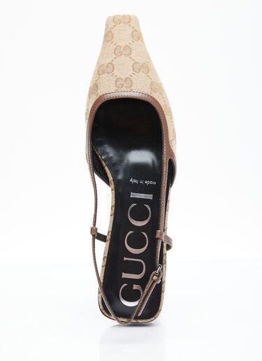 Gucci GG 露跟芭蕾平底鞋 米色 guc0255059