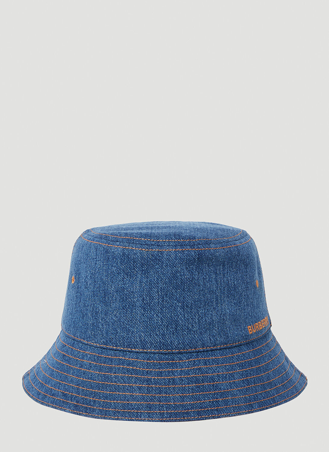 Shop Burberry Denim Bucket Hat In Blue