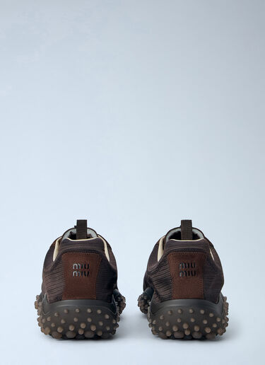 LN-CC® - Miu Miu: Bubble Technical Fabric And Suede Sneakers - Brown Miu Miu Bubble Technical Fabric And Suede Sneakers Brown miu0266057