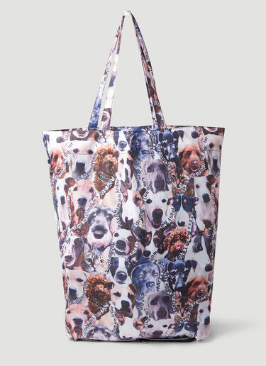 Martine Rose Foldable Dog Print Tote Bag White mtr0152018