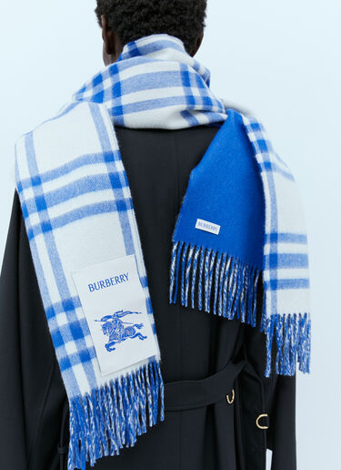 Burberry Check Cashmere Scarf Blue bur0154022