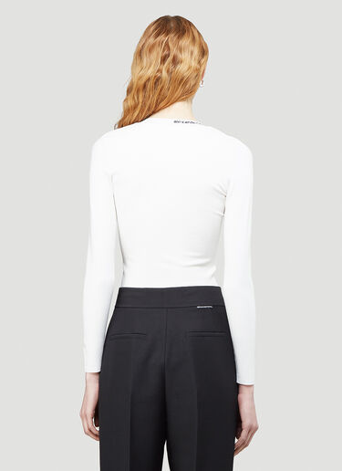 Alexander Wang Logo Long-Sleeved Top White awg0243019