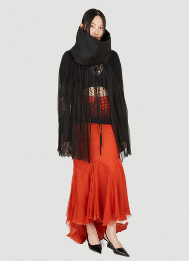 Rick Owens Oversized Collar Sheer Cape Black ric0248002
