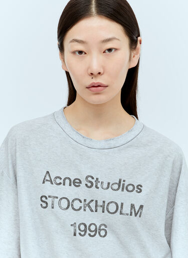 Acne Studios Logo Print T-Shirt Grey acn0355011