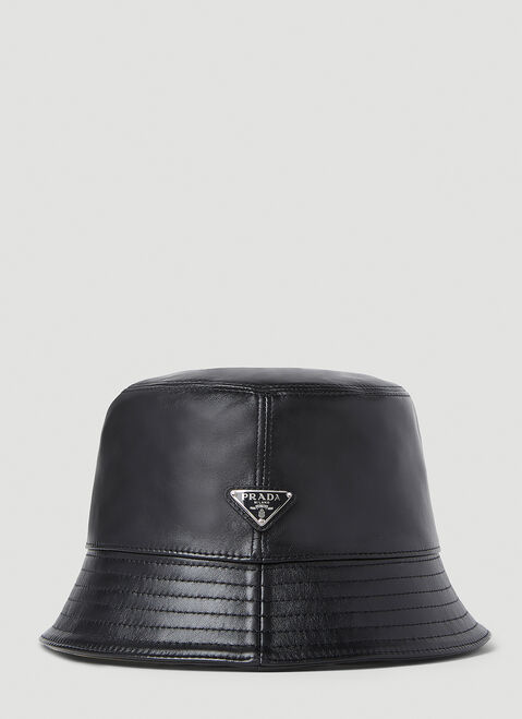 Stone Island Leather Logo Plaque Bucket Hat Green sto0152095