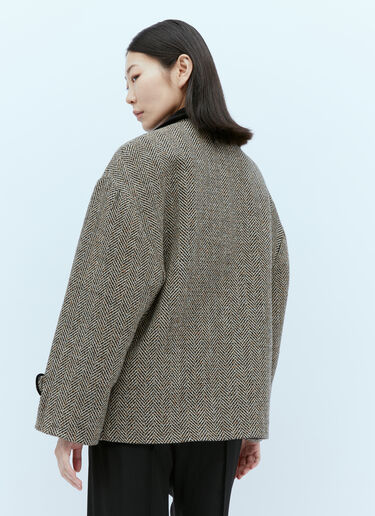 Wool Boucle Herringbone Jacket Gucci Wool Boucle Herringbone Jacket Grey guc0253028