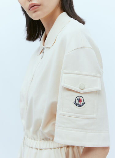 Moncler Polo Shirt Dress Cream mon0256022