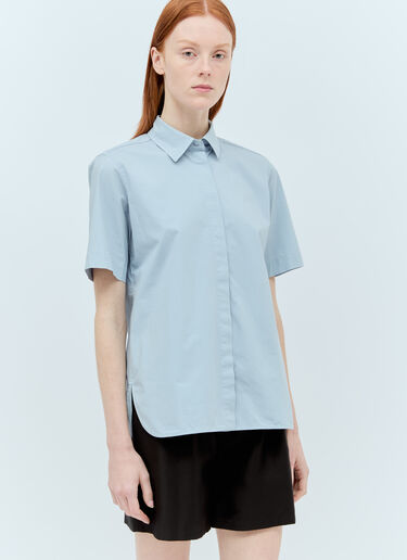 Max Mara Cotton Canvas Shirt Blue max0256068