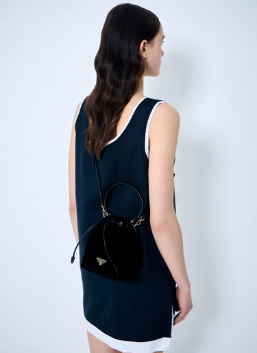 Prada Velvet Mini Bucket Bag Black pra0259010