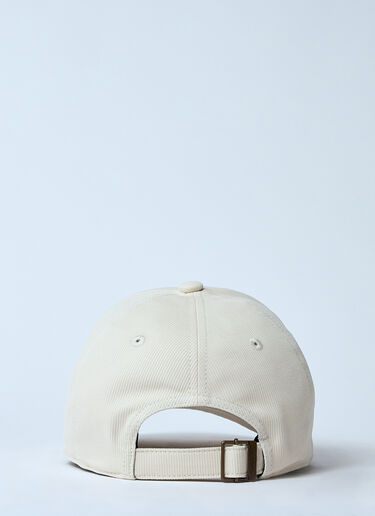 Saint Laurent Logo Embroidery Baseball Cap Beige sla0259055