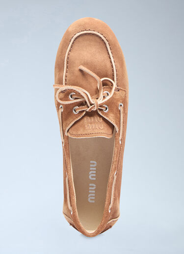 Miu Miu Faded Suede Loafers Brown miu0256046