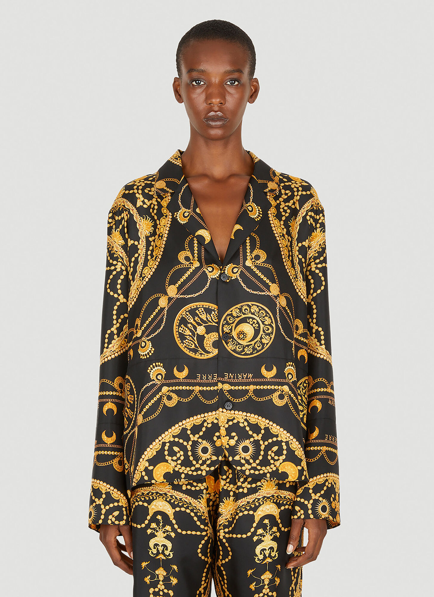 Marine Serre Chain-print Silk Shirt