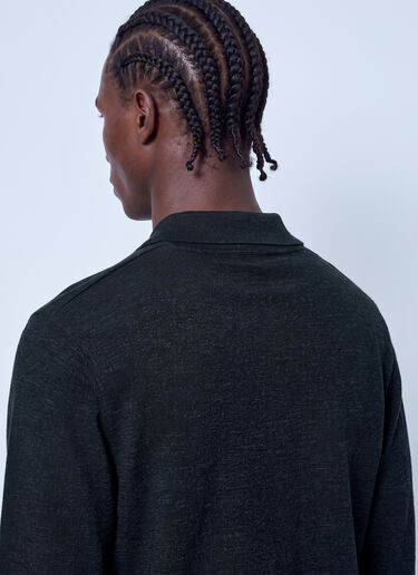LN-CC® - Lemaire: Ls Knitted Polo Top - Black Lemaire Ls Knitted Polo Top Black lem0166017