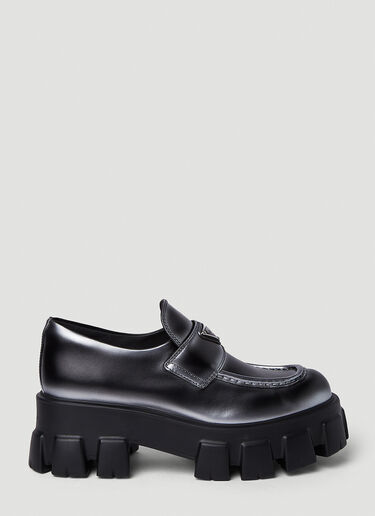 Prada Monolith Platform Loafers Grey pra0251015