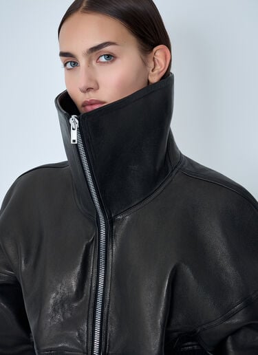 Leather Bomber Jacket Rick Owens Leather Bomber Jacket Black ric0262010