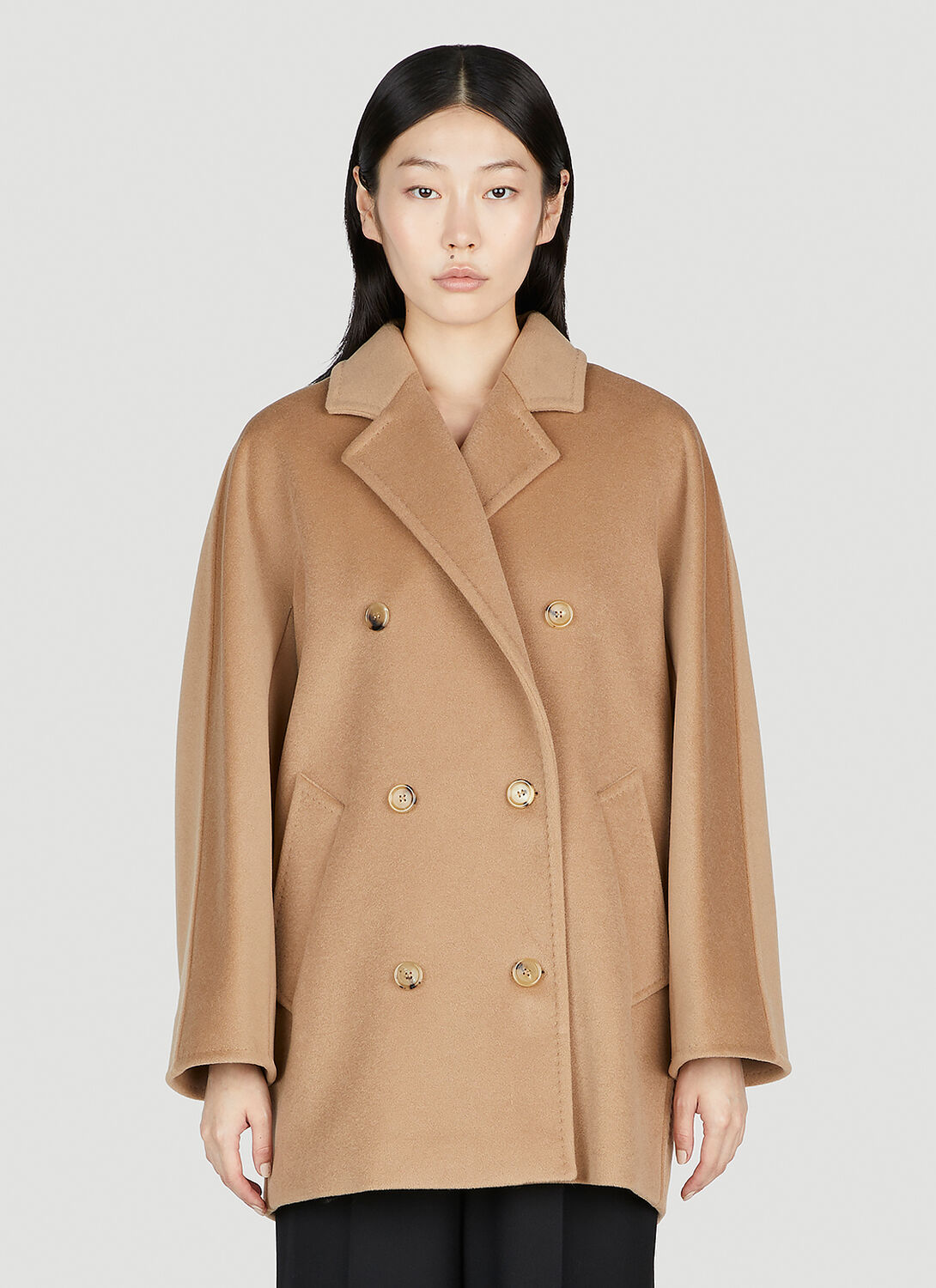 Max Mara Womens Camel Rebus Notch-lapel Relaxed-fit Wool And Cashmere Coat In Camel