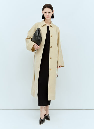TOTEME Tumbled Cotton-Silk Trench Coat Beige tot0257024