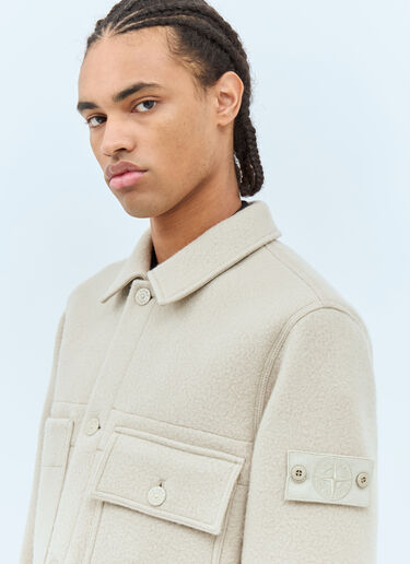 Stone Island Ghost Wool And Cashmere Jacket Beige sto0158014
