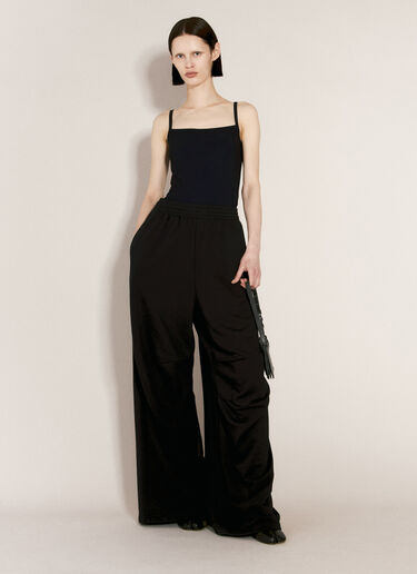 MM6 Maison Margiela 언브러시드 저지 트랙 팬츠 블랙 mmm0255008