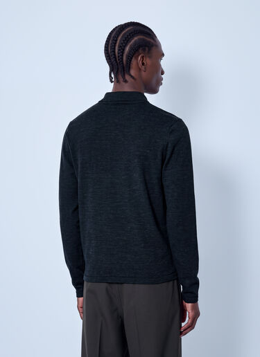 LN-CC® - Lemaire: Ls Knitted Polo Top - Black Lemaire Ls Knitted Polo Top Black lem0166017