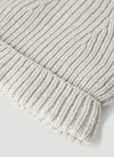 Rick Owens Ribbed Knit Beanie Hat Grey ric0150025