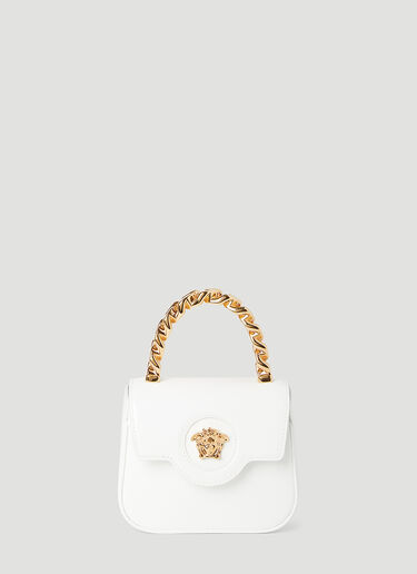 Versace La Medusa Patent Mini Bag White ver0255029