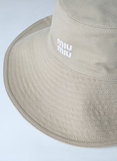 Miu Miu Denim Bucket Hat Beige miu0263054