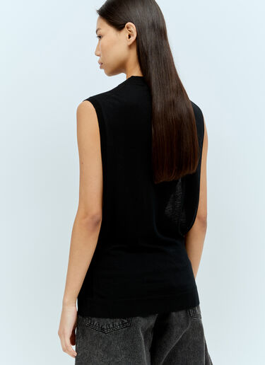 Sportmax Sleeveless Wool And Silk Top Black spx0255001