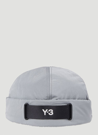 Y-3 Logo Embroidery Beanie Hat Grey yyy0152060