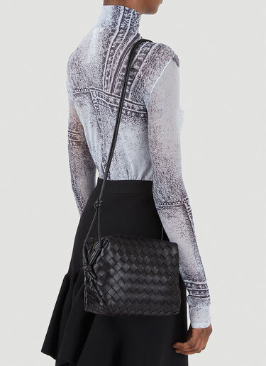Bottega Veneta 루프 인트레치아토 숄더 백 블랙 bov0246035
