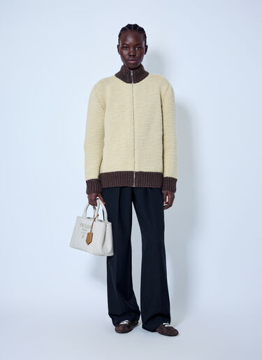 LN-CC® - Prada: Zipped Wool Cardigan - Yellow Prada Zipped Wool Cardigan Yellow pra0265028