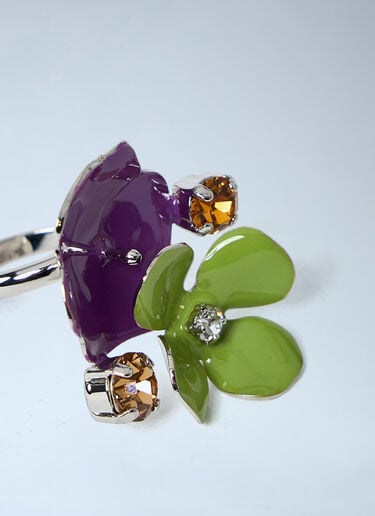 Marni Metal Flower Ring Green mni0263024