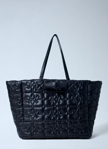 GANNI Quilted Tote Bag Black gan0263041