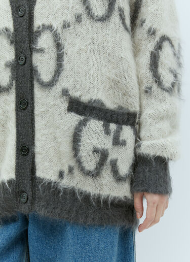 Gucci Reversible GG Mohair-Blend Cardigan Grey guc0255021