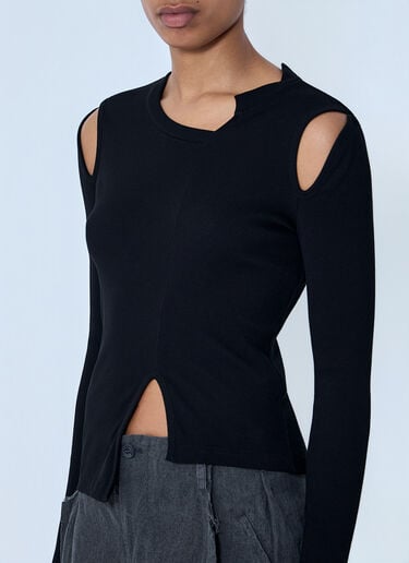 LIMI Feu Asymmetric Long Sleeve Tee Black lmf0264011