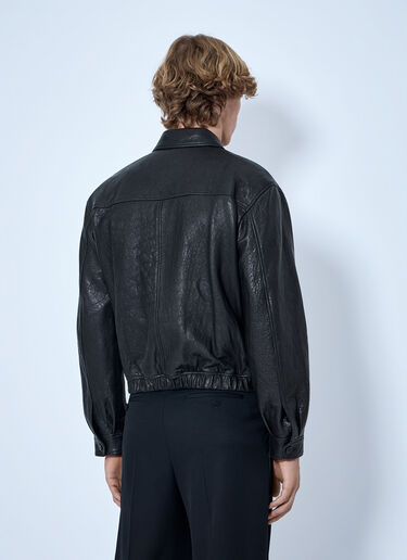 LN-CC® - Saint Laurent: Zip-Front Leather Jacket - Black Saint Laurent Zip-Front Leather Jacket Black sla0164012