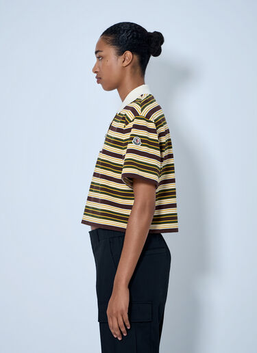 LN-CC® - Moncler: Striped Polo Shirt - Brown Moncler Striped Polo Shirt Brown mon0265095