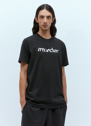 Moncler 徽标印花 T 恤 黑色 mon0156018